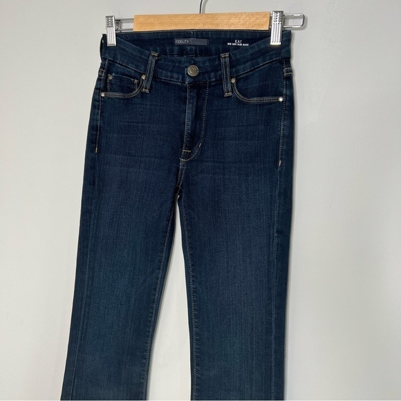 Fidelity Denim Womens Size 25 Kat Mid Rise Slim Bootcut Jean Dark Wash Mateo - Picture 3 of 13